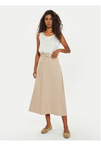 Tatuum Spódnica midi Ormi T2418.176B Beżowy Regular Fit. Kolor: beżowy. Materiał: wiskoza