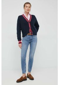 TOMMY HILFIGER - Tommy Hilfiger kardigan bawełniany damski kolor granatowy lekki. Kolor: niebieski. Materiał: bawełna. Długość rękawa: długi rękaw. Długość: długie #2