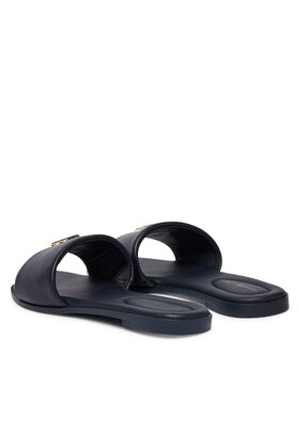 TOMMY HILFIGER - Tommy Hilfiger Klapki Th Logo Hardware Leather Mule FW0FW09292 Granatowy. Kolor: niebieski. Materiał: skóra