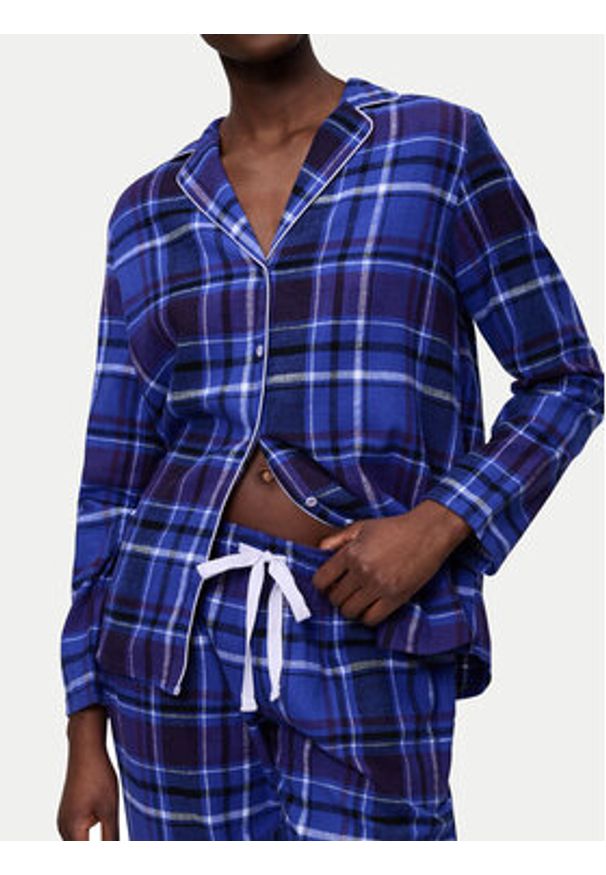 Triumph Piżama Boyfriend 10225075 Niebieski Relaxed Fit. Kolor: niebieski. Materiał: bawełna