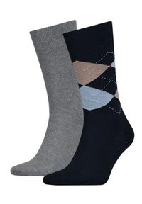 ZEAGLE - Skarpetki Tommy Hilfiger dla mężczyzn - 2 pary bawełnowe 39-42. Kolor: wielokolorowy. Materiał: elastan, poliamid, bawełna