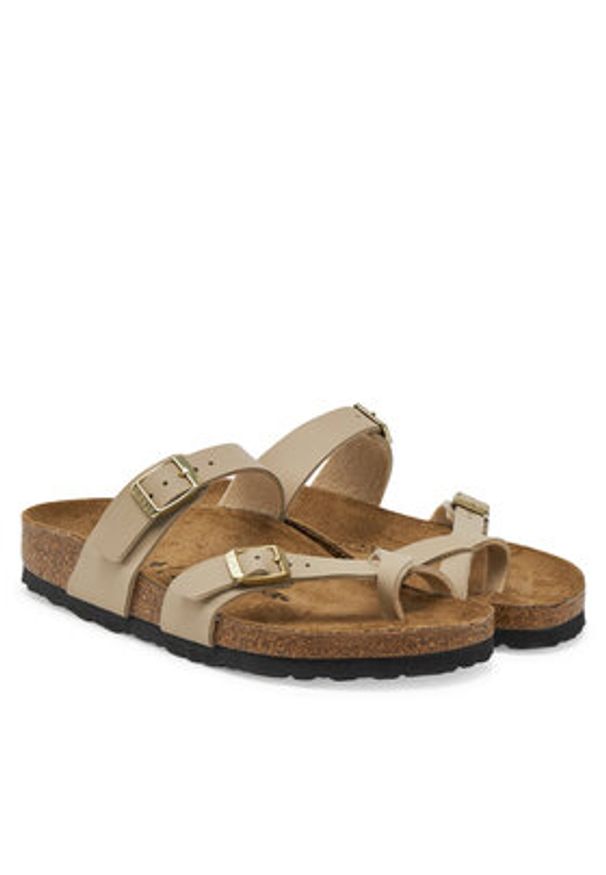 Birkenstock Japonki Mayari 1029726 Beżowy. Kolor: beżowy. Materiał: skóra