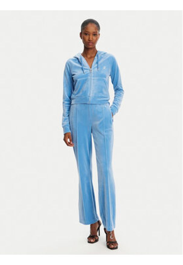 Juicy Couture Spodnie dresowe Tina JCAPW045 Niebieski Regular Fit. Kolor: niebieski. Materiał: welur, syntetyk