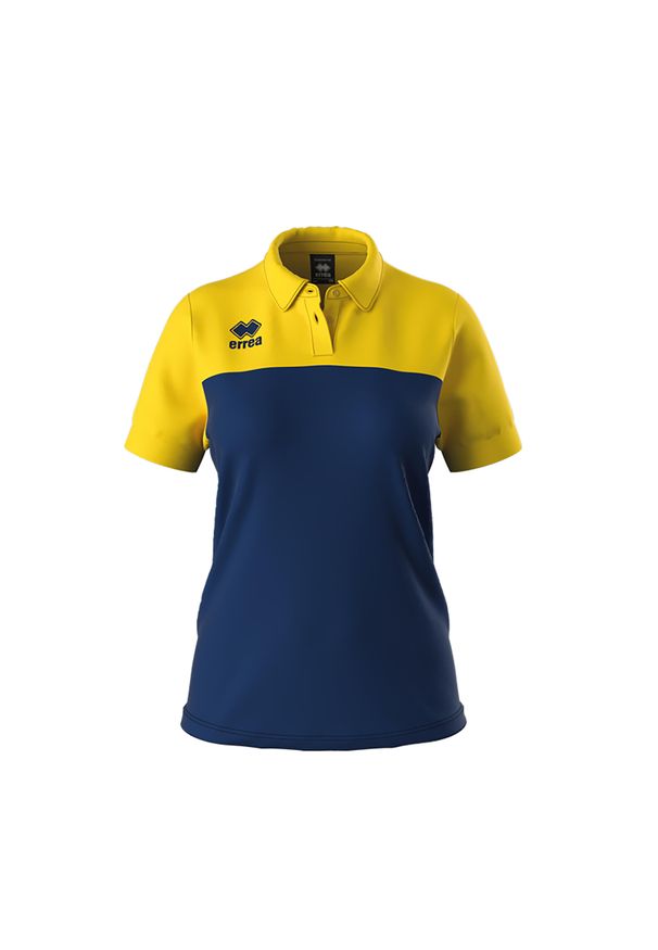 ERREA - Damska koszulka polo Errea Bonnie. Typ kołnierza: polo. Kolor: żółty, niebieski, wielokolorowy. Styl: sportowy, wakacyjny