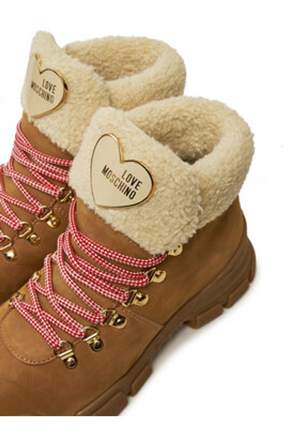 Love Moschino - LOVE MOSCHINO Trapery JA15484G0LIPA20A Brązowy. Kolor: brązowy. Materiał: skóra