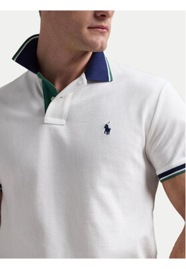 Polo Ralph Lauren Polo 710963479001 Biały Custom Slim Fit. Typ kołnierza: polo. Kolor: biały. Materiał: bawełna