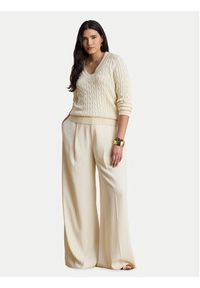 Lauren Ralph Lauren - LAUREN RALPH LAUREN Sweter 200888795011 Kremowy Relaxed Fit. Kolor: kremowy. Materiał: bawełna #6