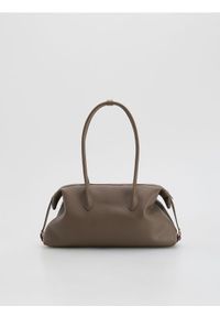Reserved - Torebka shopper z paskami - brązowy. Kolor: brązowy. Materiał: skórzane #1