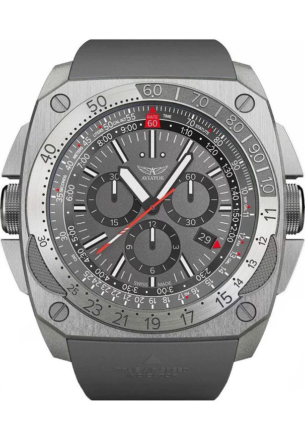 AVIATOR - Zegarek Aviator Zegarek męski M.2.30.0.221.6 szary. Kolor: szary