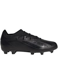 Adidas - Buty piłkarskie adidas X Crazyfast.1 Fg Jr IE6636 czarne. Zapięcie: pasek. Kolor: czarny. Materiał: materiał. Szerokość cholewki: normalna. Wzór: paski. Sport: piłka nożna #11