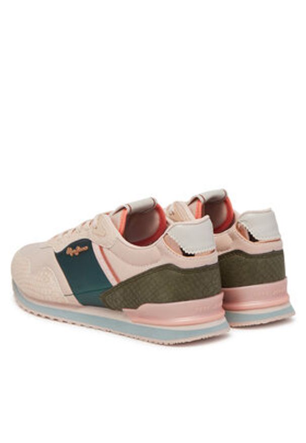 Pepe Jeans Sneakersy London Mix PLS40044 Różowy. Kolor: różowy. Materiał: skóra