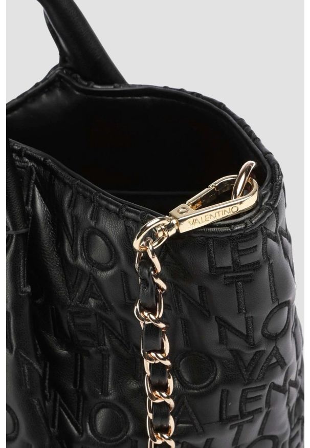 Valentino by Mario Valentino - VALENTINO Czarna torebka damska Dram Shopping. Kolor: czarny. Materiał: skórzane
