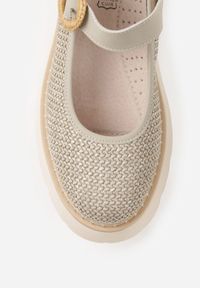 Born2be - Zielone Skórzane Półbuty na Platformie z Paskiem z Klamerką i Plecionką Limnoreia. Okazja: na co dzień. Zapięcie: pasek. Kolor: zielony. Materiał: skóra. Szerokość cholewki: normalna. Obcas: na platformie. Styl: klasyczny, casual #4