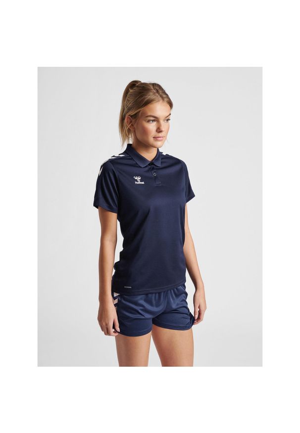 Koszulka sportowa damska Hummel Core XK Functional Polo. Typ kołnierza: polo. Kolor: niebieski. Materiał: materiał. Styl: sportowy