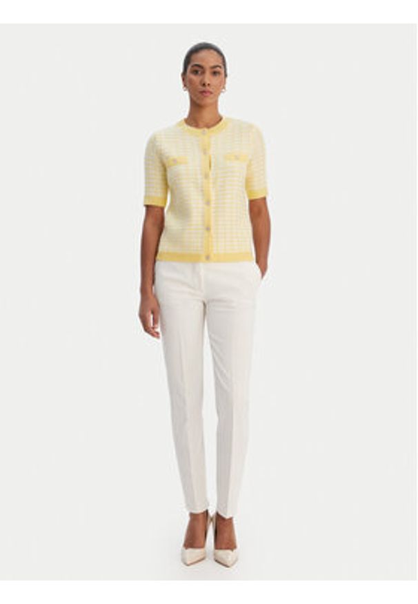 Morgan Kardigan 261-MIRES Żółty Slim Fit. Kolor: żółty. Materiał: syntetyk