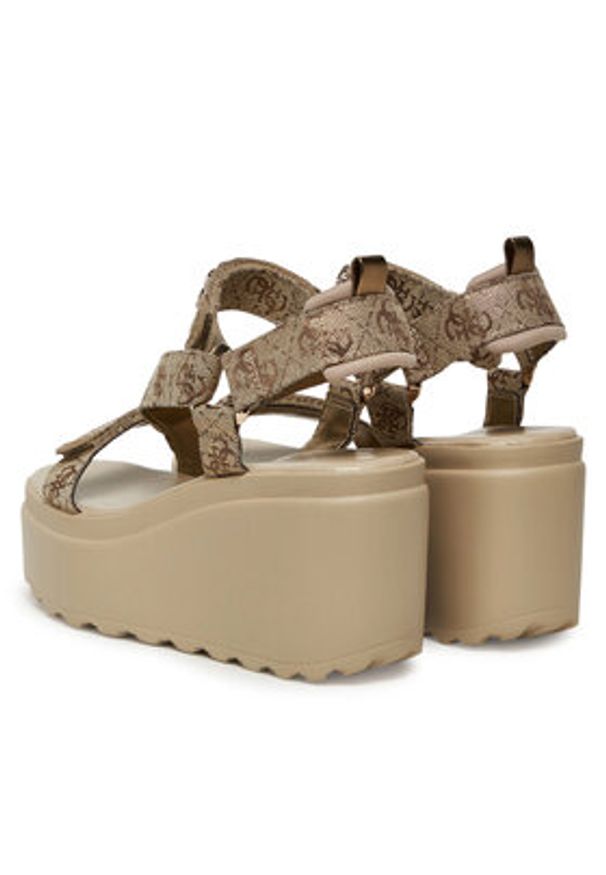 Guess Sandały FLJOCI LEL03 Złoty. Kolor: złoty. Materiał: skóra
