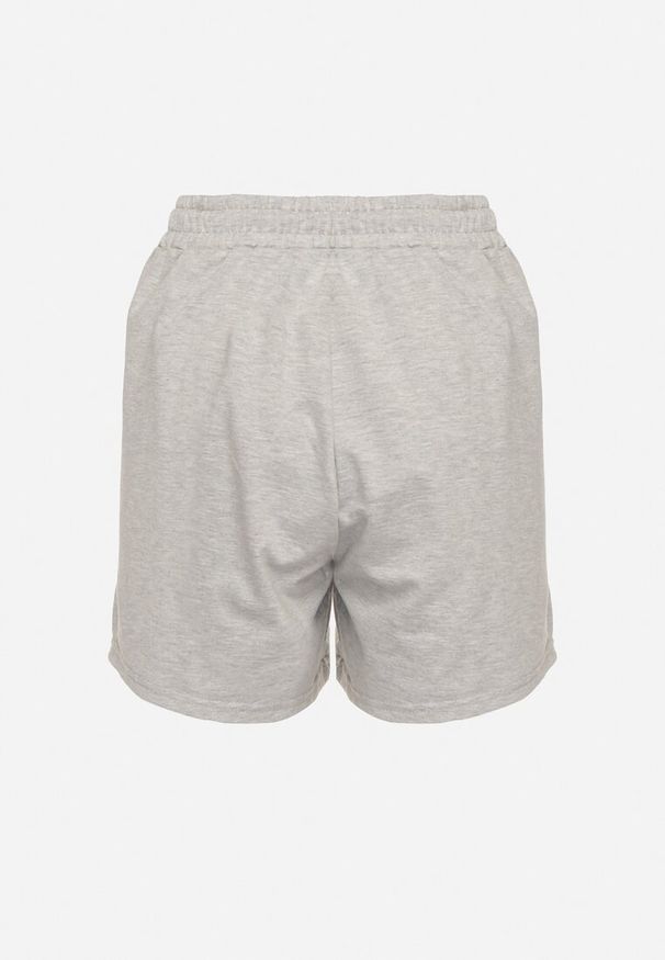 Born2be - Jasnoszare Szorty Dresowe z Gumką w Talii Marefia. Okazja: na co dzień. Kolor: szary. Materiał: dresówka. Styl: casual