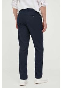 Sisley spodnie bawełniane kolor granatowy dopasowane. Kolor: niebieski. Materiał: bawełna #2