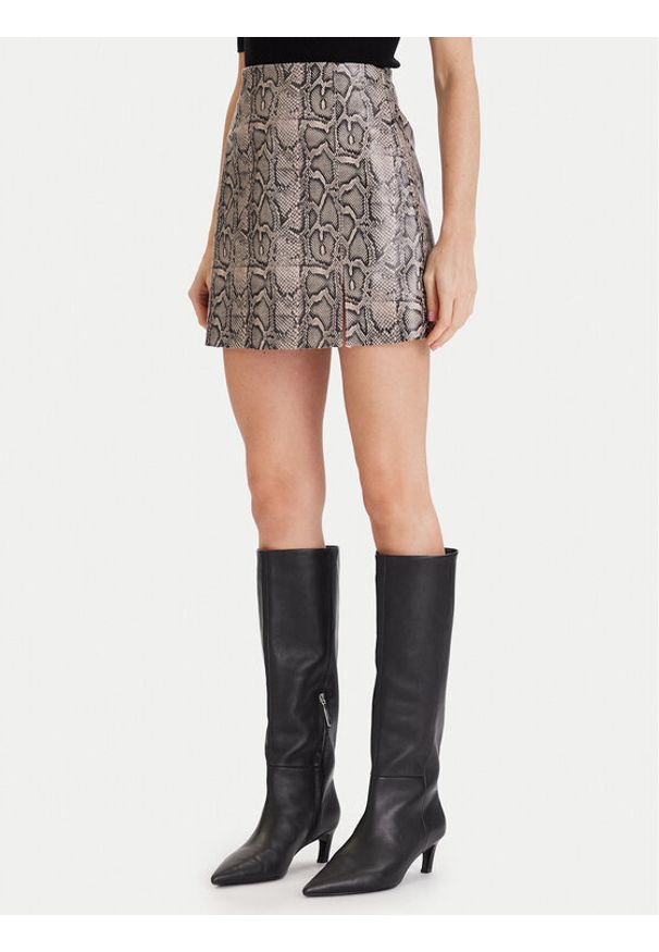 Vero Moda Spódnica z imitacji skóry Nelly 10336982 Beżowy Slim Fit. Kolor: beżowy. Materiał: skóra