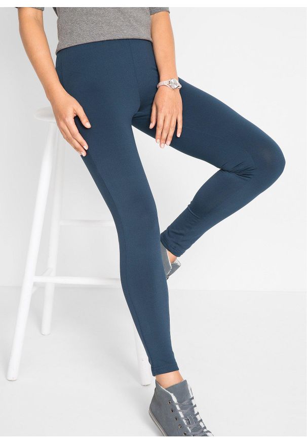 bonprix - Legginsy termiczne z wygodnym paskiem. Kolor: niebieski
