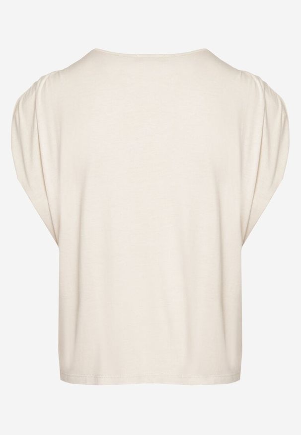 Born2be - Beżowa Bluzka z Wiskozy Bez Rękawów Mavalese. Okazja: na co dzień. Kolor: beżowy. Materiał: wiskoza. Długość rękawa: bez rękawów. Styl: casual, elegancki, klasyczny