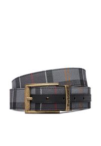 Barbour Pasek Męski Tartan MAC0364BK11 Czarny. Kolor: czarny. Materiał: skóra