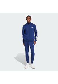 Adidas - Dres Sportswear Basic 3-Stripes Fleece. Kolor: niebieski. Materiał: dresówka