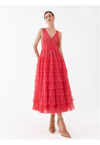 TwinSet - TWINSET Sukienka koktajlowa 232TP2640 Różowy Regular Fit. Kolor: różowy. Materiał: syntetyk. Styl: wizytowy