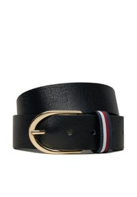 TOMMY HILFIGER - Tommy Hilfiger Pasek Damski AW0AW16596 Czarny. Kolor: czarny. Materiał: skóra