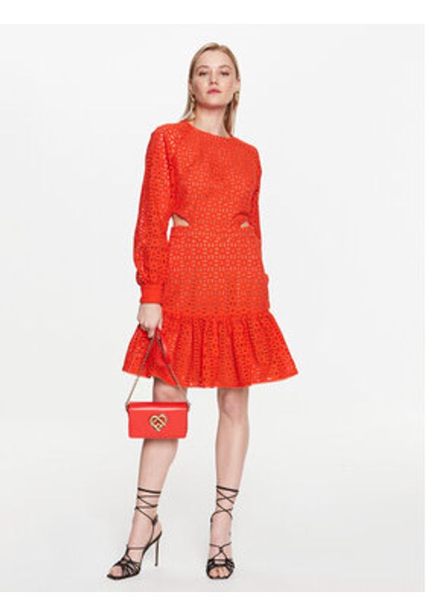 MICHAEL Michael Kors Sukienka codzienna MS381M68BK Pomarańczowy Regular Fit. Okazja: na co dzień. Kolor: pomarańczowy. Materiał: bawełna. Typ sukienki: proste. Styl: casual