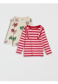 Sinsay - Koszulka z długimi rękawami 2 pack - kremowy. Kolor: kremowy. Długość rękawa: długi rękaw. Długość: długie #1