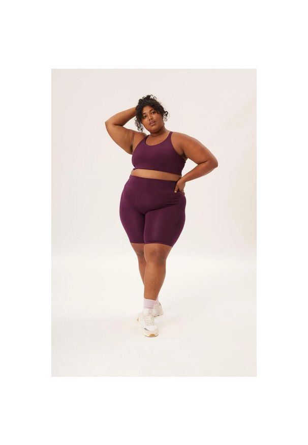 GIRLFRIEND COLLECTIVE - Damskie spodenki rowerowe z wysokim stanem Girlfriend Collective. Stan: podwyższony. Kolor: czerwony, fioletowy, wielokolorowy. Długość: krótkie. Sezon: lato