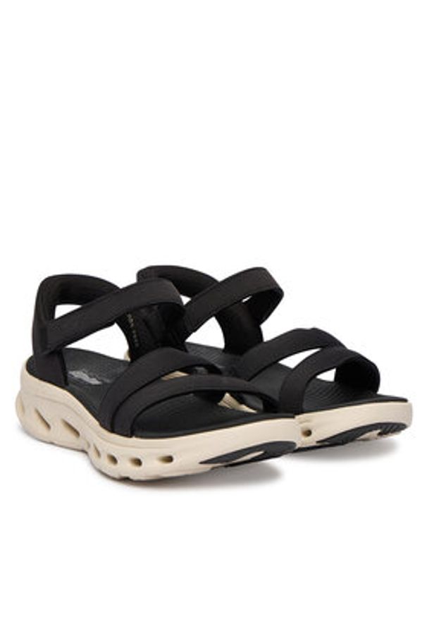 skechers - Skechers Sandały Go Walk Glide-Step 2.0 Sandal 141269/BKW Czarny. Kolor: czarny. Materiał: materiał