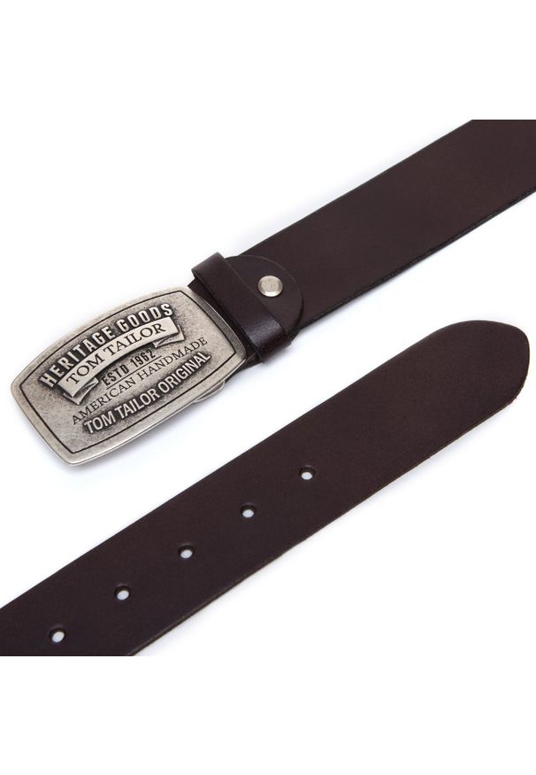 Tom Tailor - TOM TAILOR PASEK SKÓRZANY TG1050R01 691 40mm Gürtel Q.01. Materiał: skóra. Wzór: paski. Styl: klasyczny