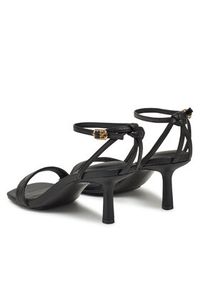 TOMMY HILFIGER - Tommy Hilfiger Sandały Leather Knots Kitten Sandal FW0FW08424 Czarny. Kolor: czarny. Materiał: skóra #4