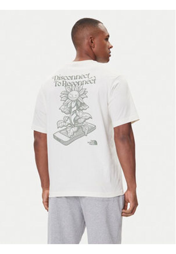 The North Face T-Shirt Connect NF0A8E3Y Beżowy Relaxed Fit. Kolor: beżowy. Materiał: bawełna