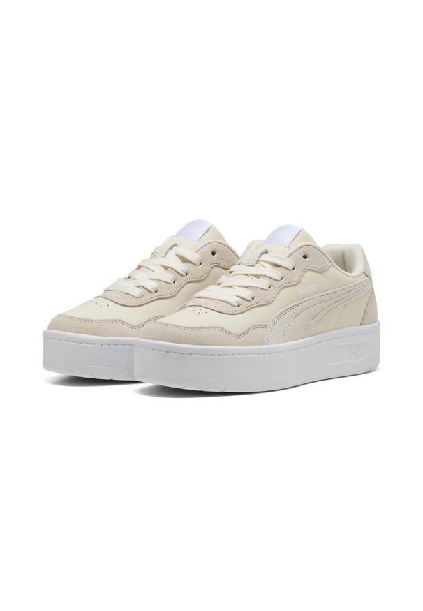 Puma - Damskie sneakersy Court Lally Skye z zamszu PUMA Frosted Ivory White. Kolor: biały. Materiał: zamsz. Sport: tenis