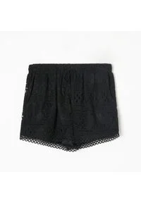 Reserved - Koronkowe szorty - Czarny. Kolor: czarny. Materiał: koronka #1