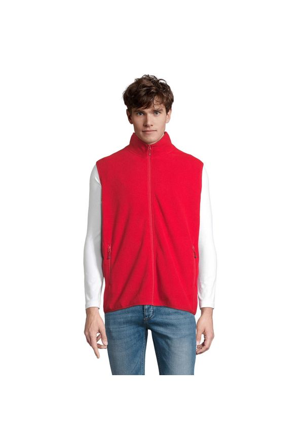 SOL'S - Ocieplacz Na Ciało Dla Dorosłych Unisex Factor Fleece Zapinany Na Zamek. Kolor: czerwony