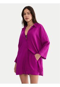 Triumph Koszulka piżamowa Summer Wear 10227228 Różowy Regular Fit. Kolor: różowy. Materiał: wiskoza, len #1