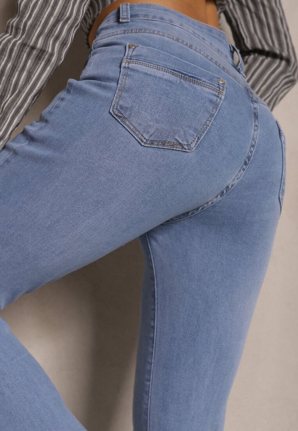 Renee - Niebieskie Dzwony Jeansy High Waist Mevellea. Okazja: na co dzień. Stan: podwyższony. Kolor: niebieski. Styl: sportowy, klasyczny, casual