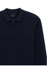 Bugatti Sweter 7100-15532E Granatowy Regular Fit. Kolor: niebieski. Materiał: bawełna #5