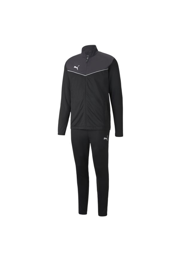 Dres Puma Individual Rise, Mężczyźni. Kolor: czarny, szary, wielokolorowy. Materiał: dresówka. Sport: piłka nożna