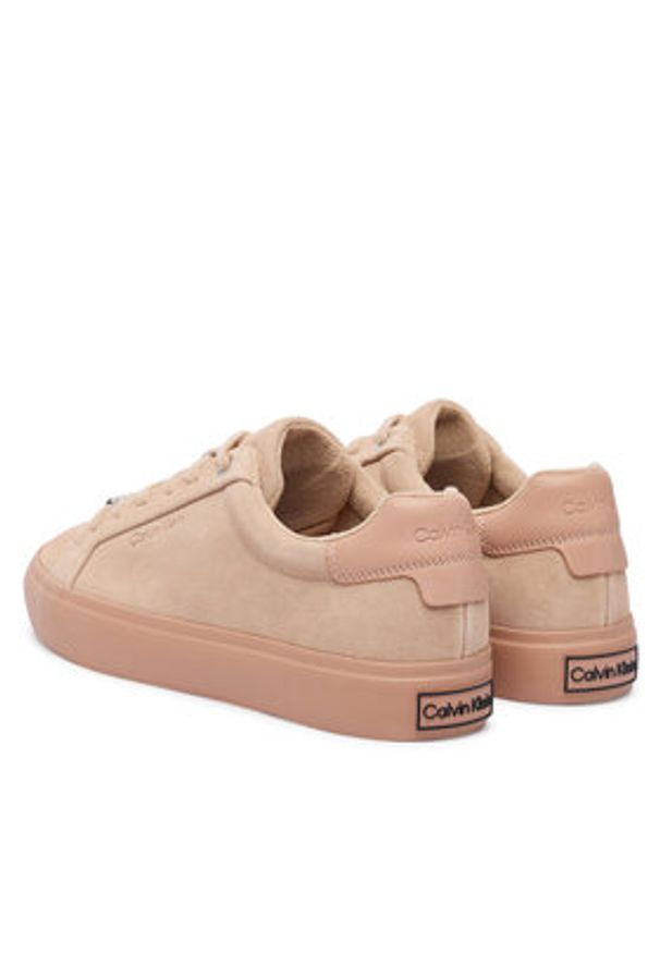 Calvin Klein Sneakersy Lace-Up Sneaker Suede/Wl Ck HW0HW02679 Różowy. Kolor: różowy. Materiał: zamsz, skóra