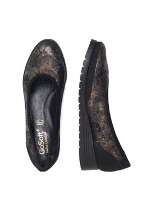 Go Soft Baleriny EST-TOMI-02 Czarny. Kolor: czarny. Materiał: skóra