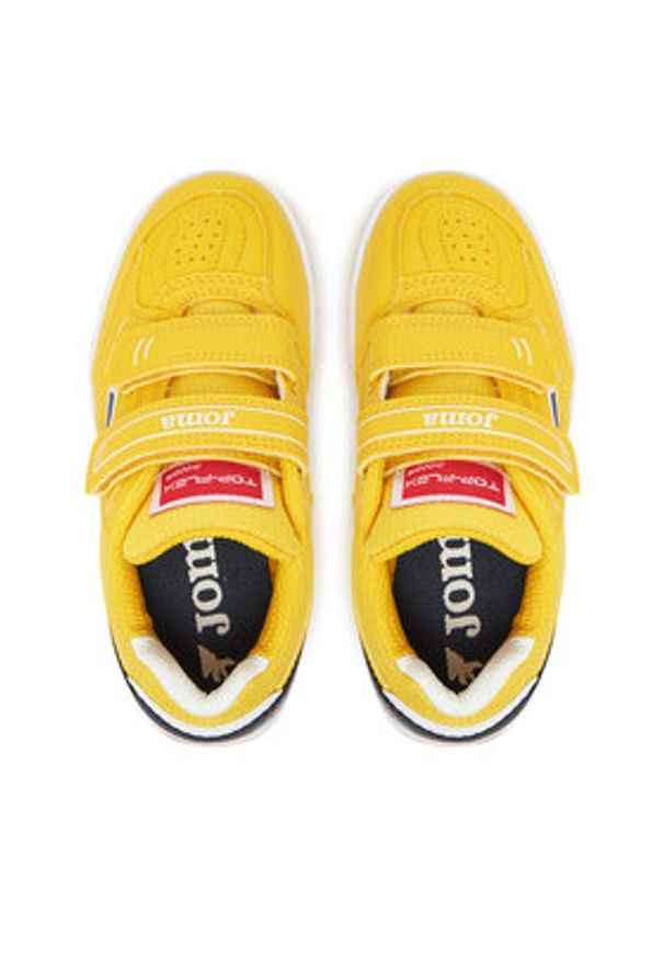 Joma Buty do piłki nożnej Top Flex Jr 2528 TPJS2528INV Żółty. Kolor: żółty. Materiał: skóra
