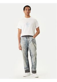 Versace Jeans Couture T-Shirt 80GAHT14 CJ00T Biały Regular Fit. Kolor: biały. Materiał: bawełna #4