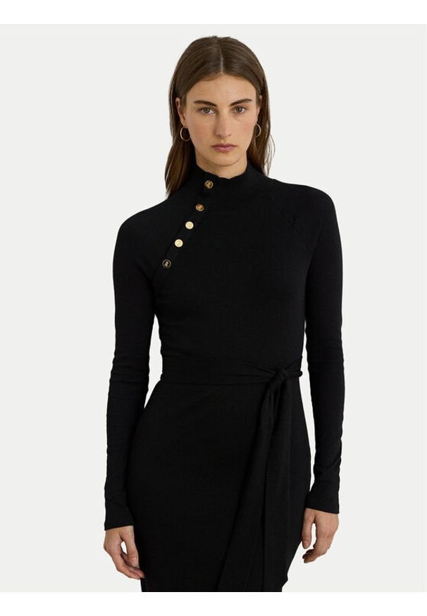 Lauren Ralph Lauren - LAUREN RALPH LAUREN Sukienka dzianinowa 200980036001 Czarny Slim Fit. Kolor: czarny. Materiał: bawełna