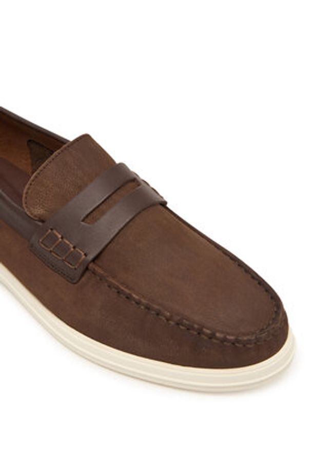 TOMMY HILFIGER - Tommy Hilfiger Mokasyny Mix FM0FM05785 Brązowy. Kolor: brązowy. Materiał: nubuk, skóra