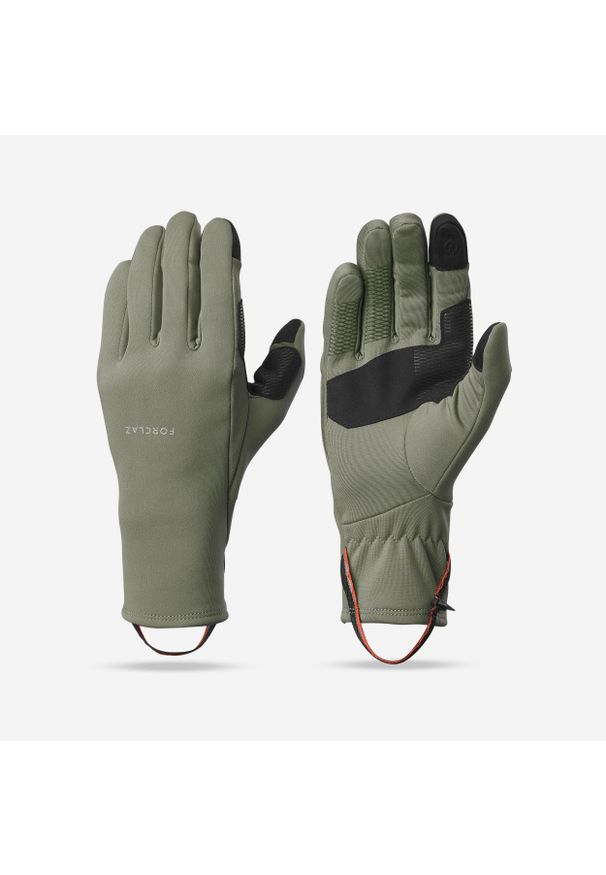 FORCLAZ - Rękawice trekkingowe dla dorosłych Forclaz MT500 dotykowe stretch. Kolor: zielony, wielokolorowy, czarny. Materiał: poliester, elastan. Sezon: wiosna, jesień